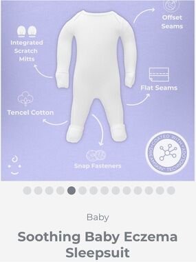 Happy Skin Soothing Baby Eczema Sleepsuit Size 12-18 Months